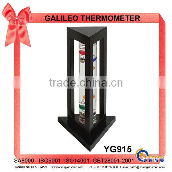 Galileo Thermometer With Wooden Frame YG736