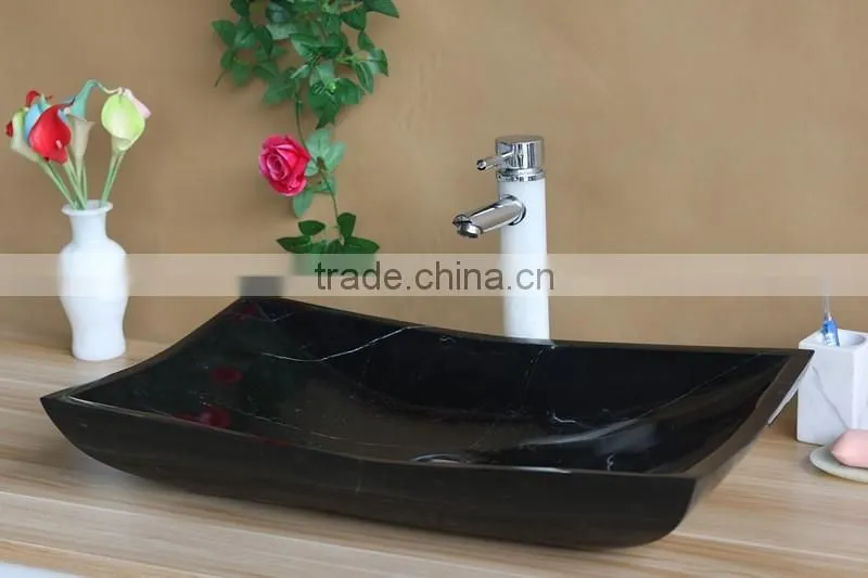 vessel basin black stone sink for bathroom
