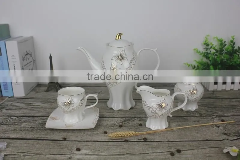 Eco-feature stockage golden classical coffee cup set
