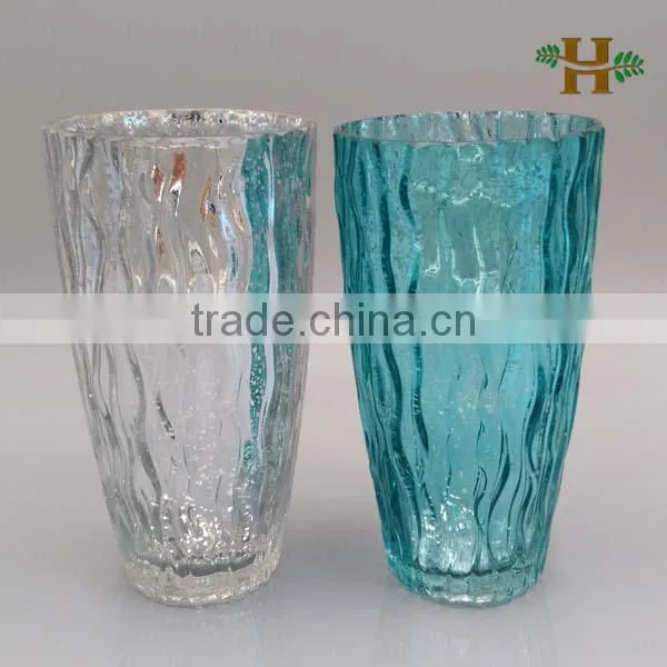 Chinese Manufacturing Silver Sprayed Art Glass Vase