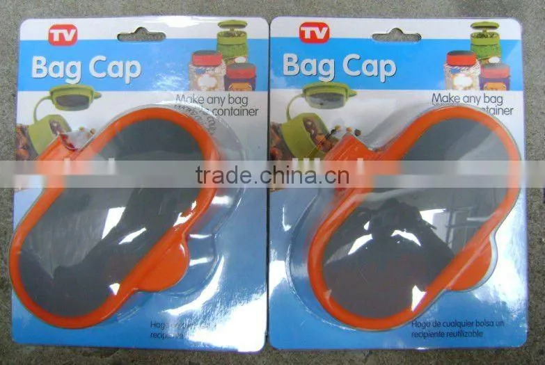 Smart Bag Cap / plastic bag sealing clip / food storage bag cap (large size)