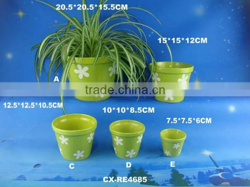 Unique Hand painted flower glazed ceramic shoe flower pot planter