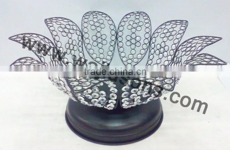 round crystal tea light candle holder