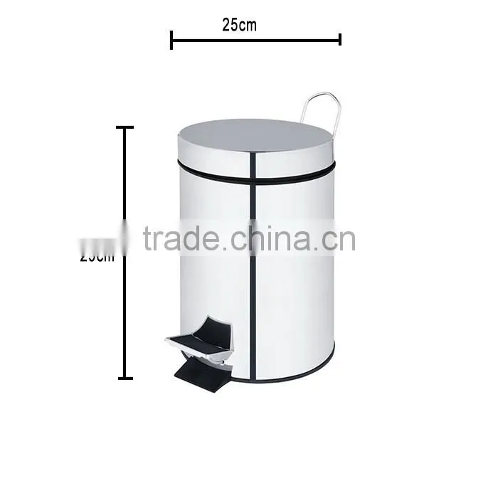 12L PP Best Big Mirror-polished Surface Trash Bin