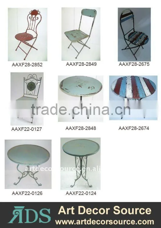 17.7"D Metal Rust Side Table