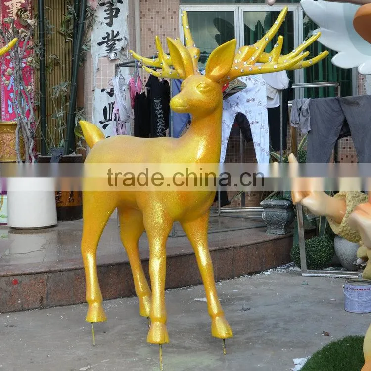 Fiber glass reindeer decoration statue