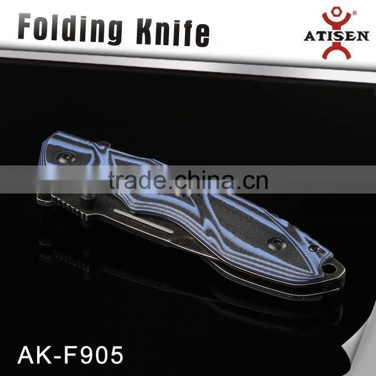 New Folding Knife Stonewash Blade Outdoor Survival Tools Camping Knife G10 Handle