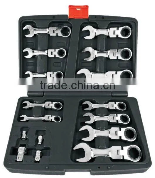 Stubby 16PCS Teeth Ratchet Handle Wrench Set