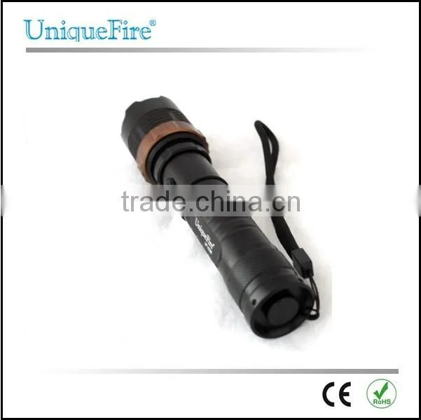 uniquefire rechargeable adjustable focus flat 3.7v 300 lumen led torch