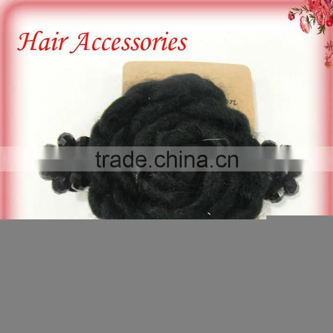 J0046 Indian design decorative handmade ladies leather flower hair clip