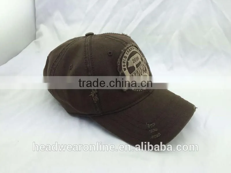 Custom Washed Distressed Leisure Baseball Caps with Embroidery Patch