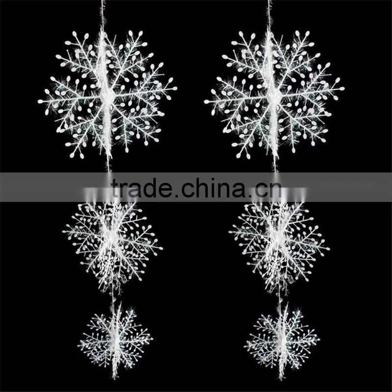 2017 Christmas Hanging Decoration Ornaments Snowflake Chrismas Plastic Snowflakes