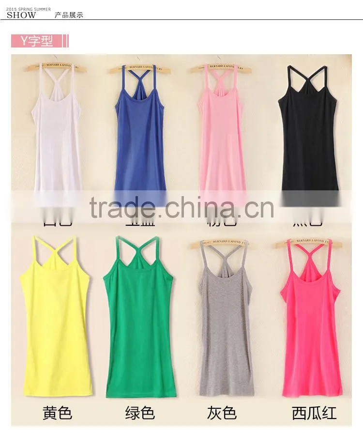 100% cotton women camisole top strings camisole Y-style tank top