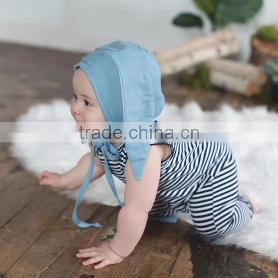 Boutique Baby Clothes 100% Cotton Navy Stripe Unisex Romper For New Born Baby