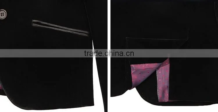 ELPA NXB0027 three pieces boy suits black wholesale velvet fabric kids tuxedo suits