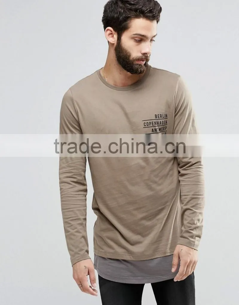 Guangzhou Shandao Autumn High Quality Custom Brand Men Tee Shirt Long Sleeve With Printing
