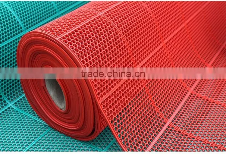 Eco-friend anti-slip durable roll coil pvc hexagonal mat