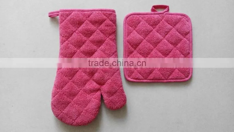 2pcs kitchen set in pure color plain color oven mitt and pot holder