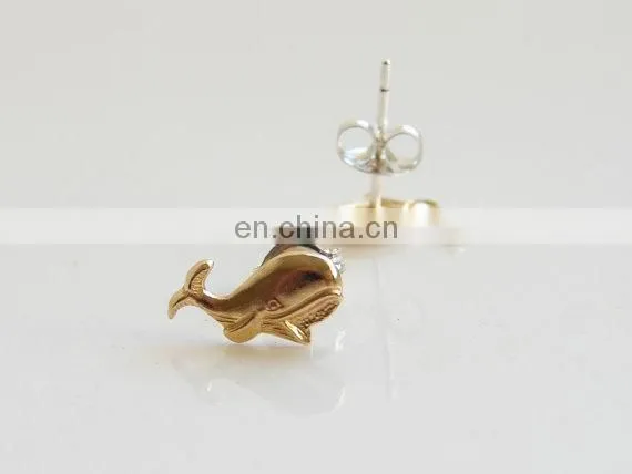 Tiny hook stone Earrings