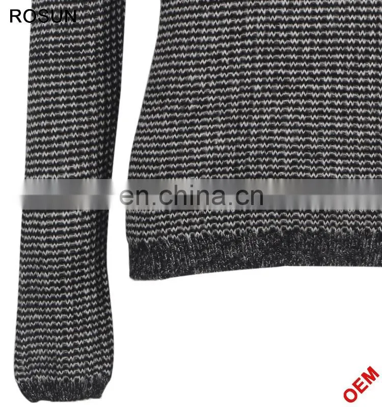 China Factory Dark Grey Long Sleeves Pleated Pullover Sweater