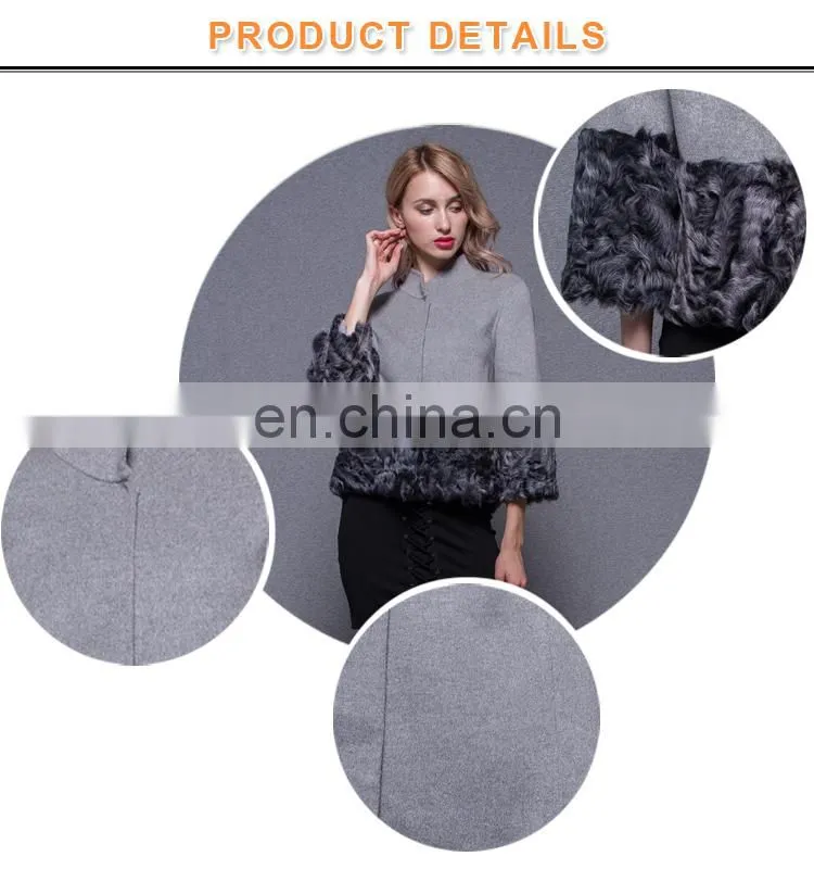 Hot Sale Factory Directly Women Grey Cashmere Coats