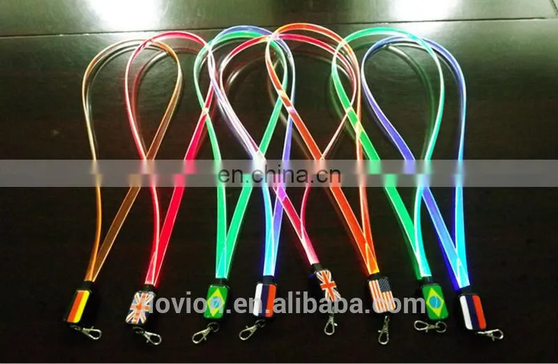 New Design hot sale LED flashing colorful lanyards for girl