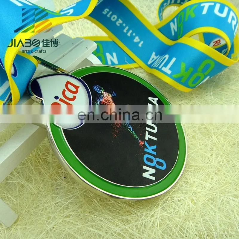 Jiabo custom night run metal medal with ribbons