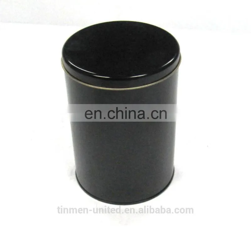 Black printing round tea box tin box by Tinmen