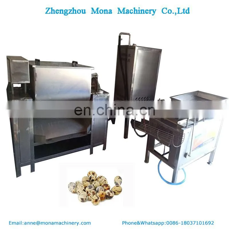 Boiled quail egg shell peeler in the spiced quail egg product processing line