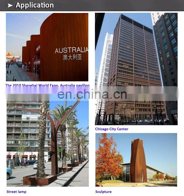Corten Steel Wall Cladding Panels for Buildings S355J2WP