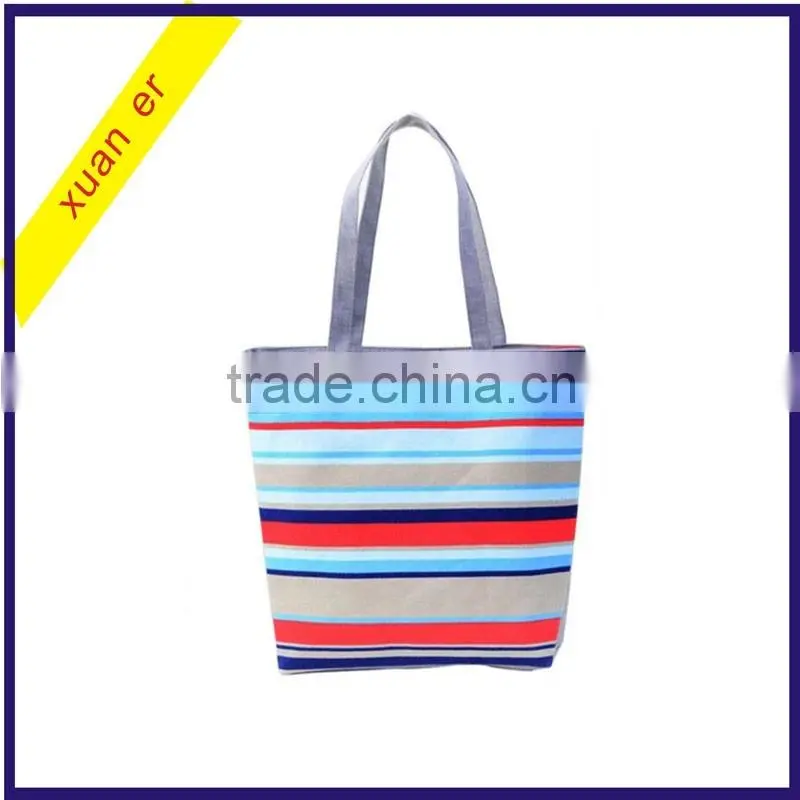 Fashion summer canvas women beach bag in alibaba china