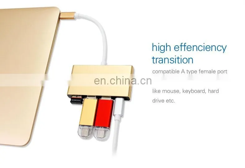 Usb C Hub 3 In 1 For 3 Adapter Usb For Macbook Transfering Multi Type c hub Port