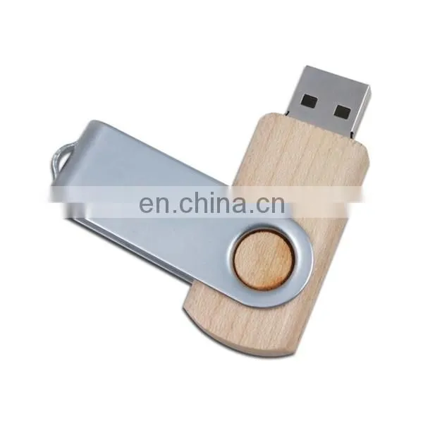 Free Sample Preload Data Wooden Swivel Wood Usb Flash Drive Usb Stick 8GB