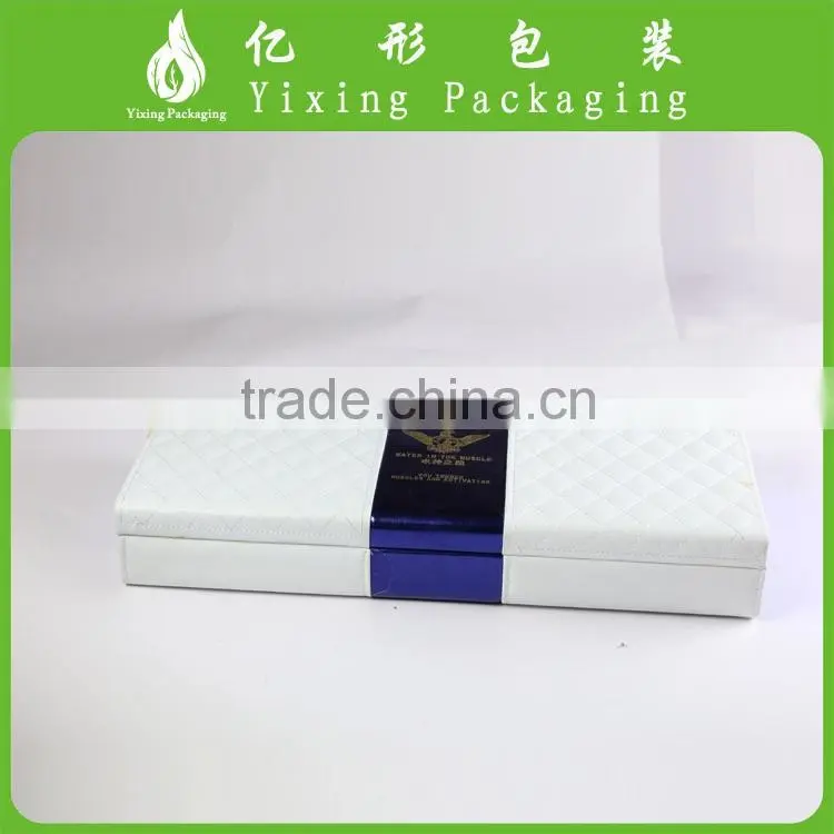 Wholesale beautifully painted gold hinge PU leather box for SPA products promotion