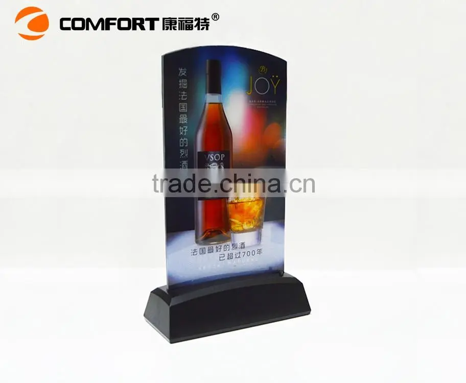 OEM ODM custom made led lighted acrylic price list holder