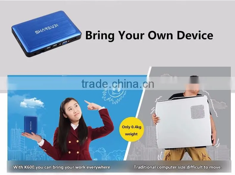 2016 new product mini pc station Z3735F Quad core Sharevdi k600