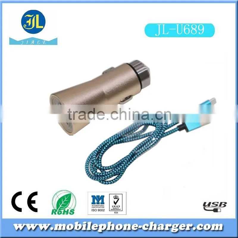 Hot Promotional Logo Custom USB car charger for smartphones,tablets