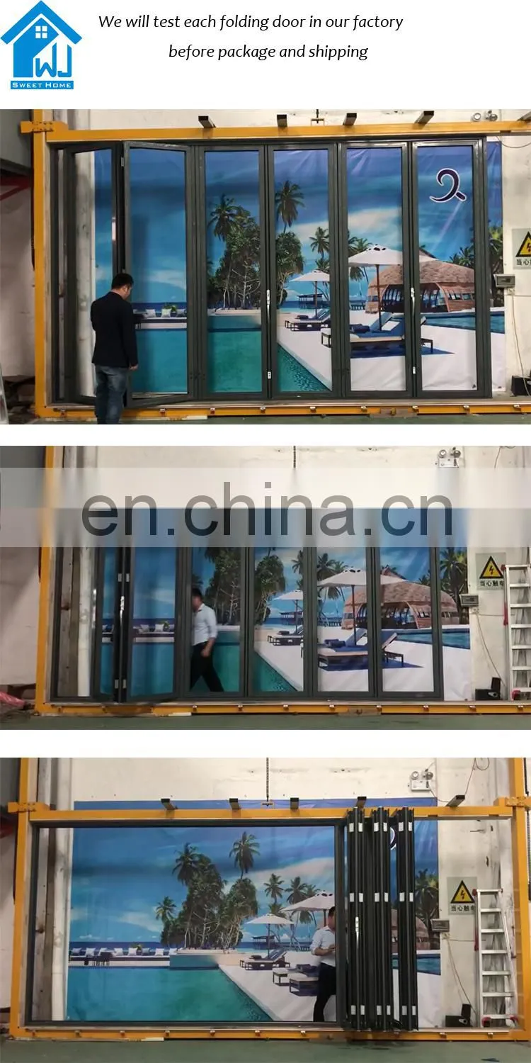 china aluminum door for external price aluminium bi-folding glass door
