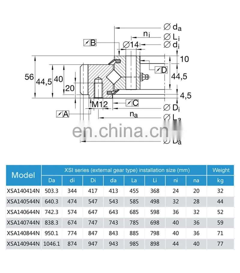 Rotating Platform Large Bearing High Load Cross Roller Slewing Ring