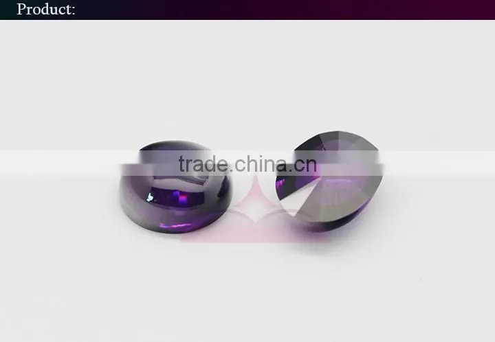 purple cabochon oval cubic zirconia stones