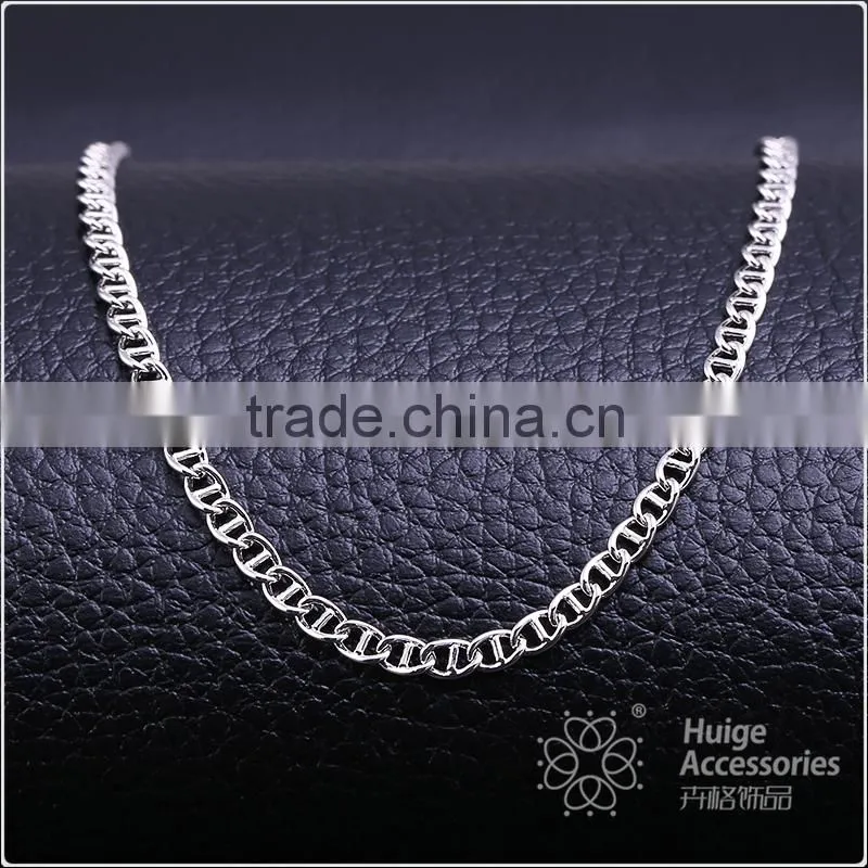 2015 wholesale fashion jewelry rhodium plated cheap chain necklace