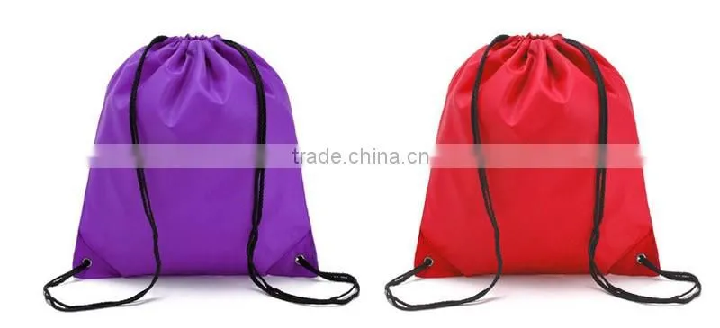 PVC clothing tourist packing bags sports cheap draw string backpack nylon drawstring bag