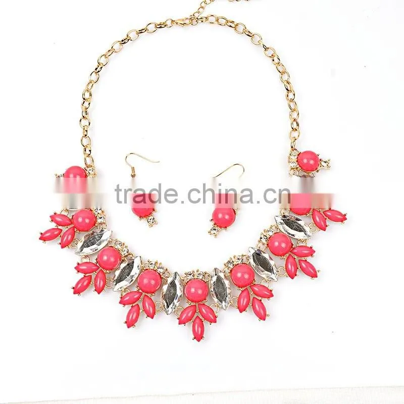 Bulk Colored Stones Choker Necklaces 2016 Crystal Statement Necklace