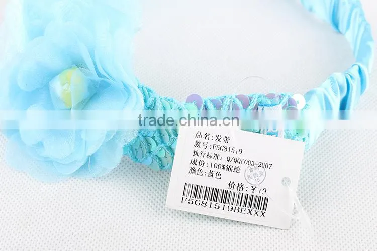 INS Baby Girl Sequins Headband Kids Flower Hairband For Lovely Girls