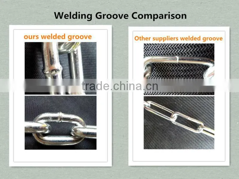 short link welded chain, blue/black plastic spools, zinc plated chain