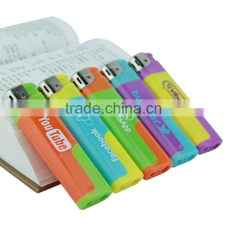 Customized logo print plastic electronic LED torch lighter