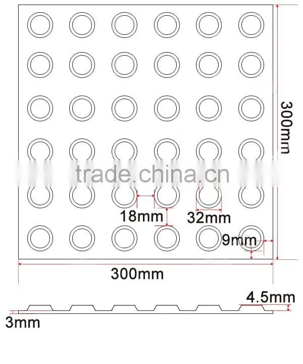 Rubber tactile tile guide path rubber blind road