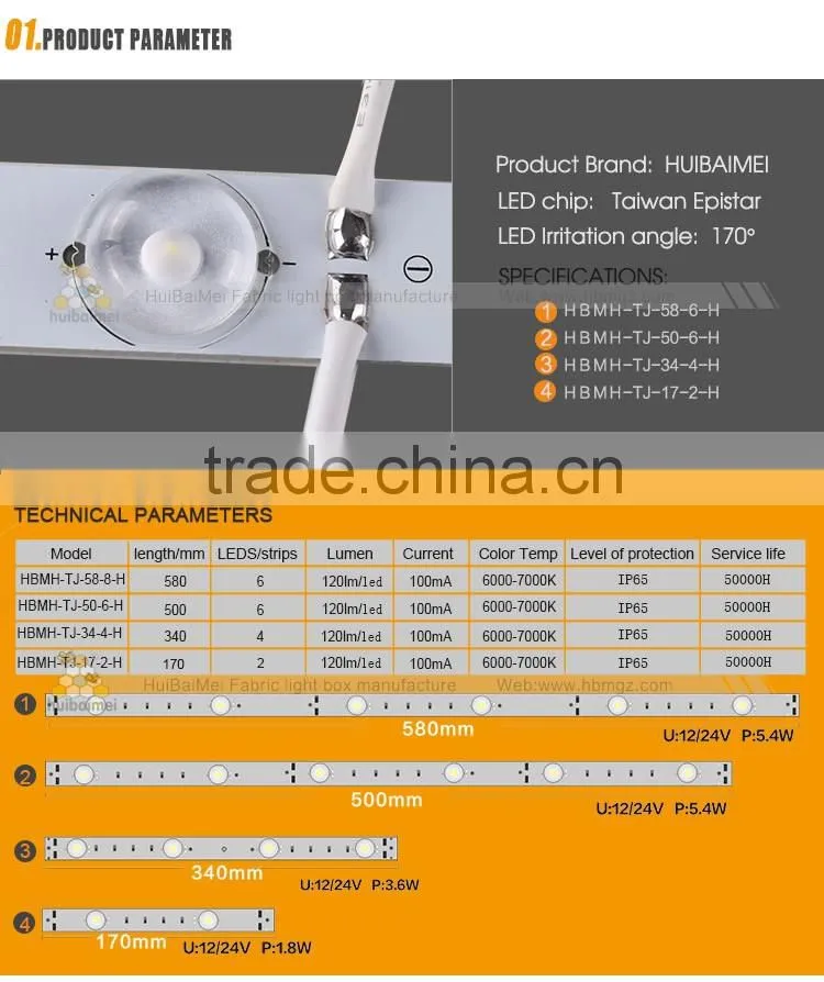 EPISTAR CHIP aluminum rigid led lattice backlight strip