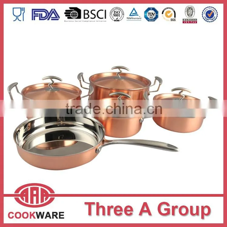 DW 3ply copper cookware set for wholesale