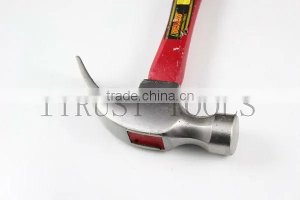 Carbon Steel Red Fiber Handle Claw Hammer HM1022